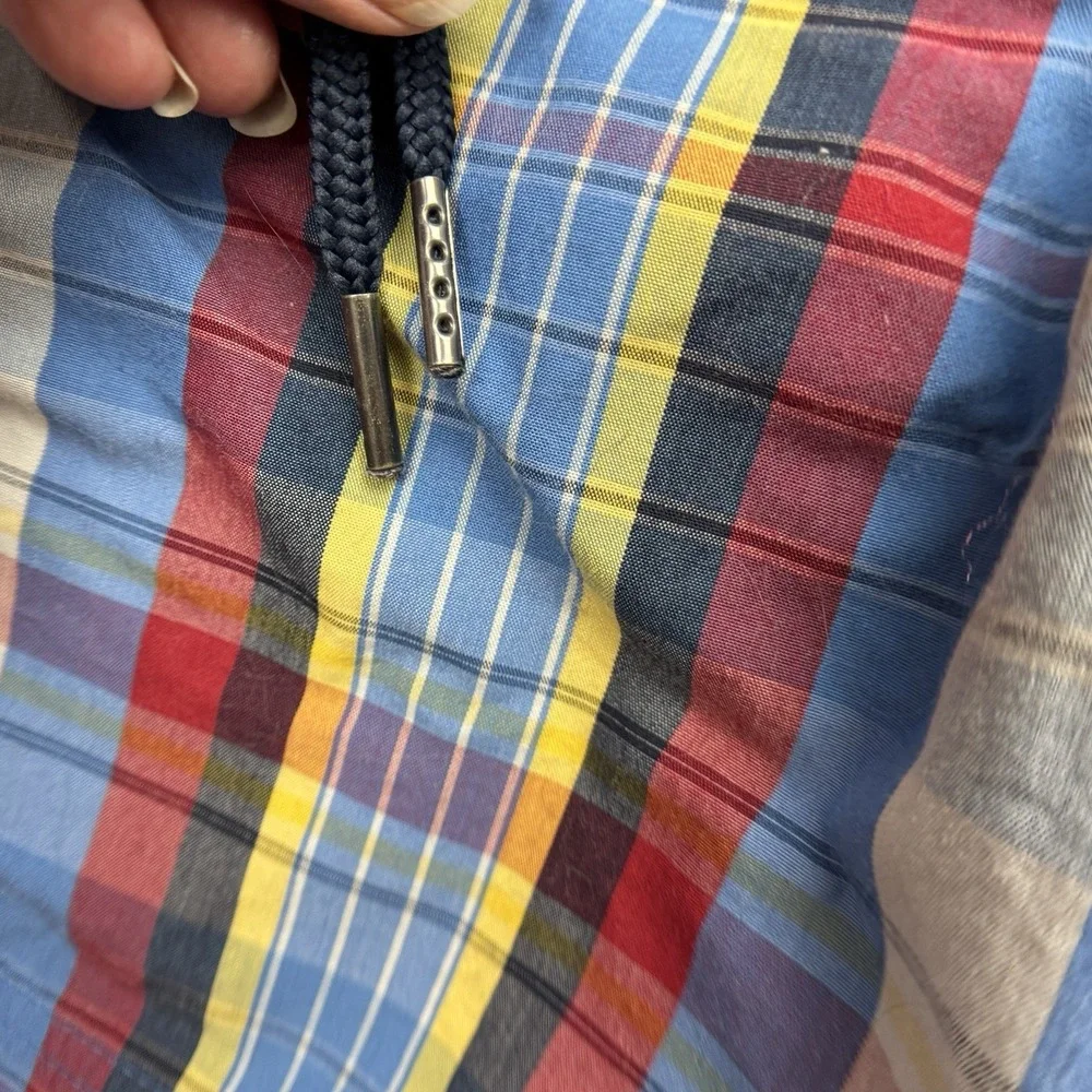 Blue Harbour Swim Trunks Mens XL (39-41) Red Plaid Lined 6.5